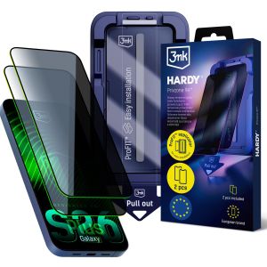2x Grūdintas privatumo stiklas su aplikatoriumi Samsung Galaxy S26+ – 3mk HARDY® Privzone 9H™