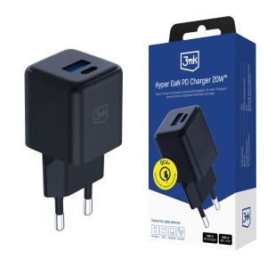 Tinklo įkroviklis 3mk Hyper GaN Charger 20W QC4+ PD PPS USB-C USB-A