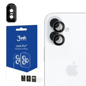 Grūdintas stiklas kameros objektyvui Apple iPhone 16 3mk Lens Protection Pro Black