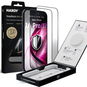 2x 9H kietinto antirefleksinio stiklo plėvelė Apple iPhone 16 Pro/ 17 - 3mk HARDY® DeepBlack Anti-Reflective Glass™