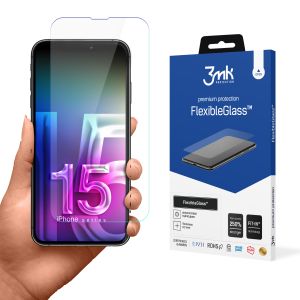Nedūžtantis hibridinis stiklas, skirtas Apple iPhone 15 Pro Max – 3mk FlexibleGlass