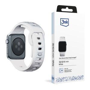 Dirželis, skirtas Apple Watch 38/40/41/42 mm White (small) - 3mk Silicone Watch Strap