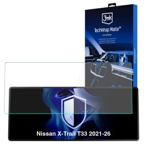 Matinė apsauginė plėvelė navigacijos ekranui Nissan X-Trail T33 2021-26 – 3mk TechWrap Matte™ Center Display