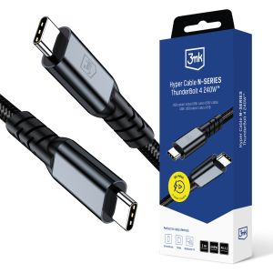 Kabel 1m 240W 48V/5A 40Gb/s 8K60Hz 3mk Hyper Cable N-SERIES ThunderBolt 4 240W™ Black
