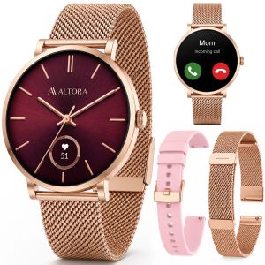 Moteriškas išmanusis laikrodis su AMOLED ekranu ir skambučių funkcija 3mk Altora™ Vivid Lady