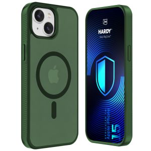Dūminis dėklas su MagSafe, skirtas Apple iPhone 15 – 3mk HARDY® Hazy MagCase™ Green