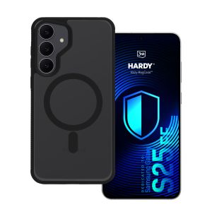 Dūminis dėklas su MagSafe, skirtas Samsung Galaxy S25 FE – 3mk HARDY® Hazy MagCase™ Black