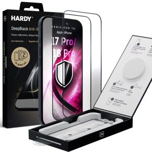 2x 9H kietinto antirefleksinio stiklo plėvelė Apple iPhone 17 Pro/ 18 Pro - 3mk HARDY® DeepBlack Anti-Reflective Glass™