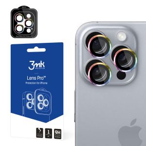 Grūdintas stiklas kameros objektyvui Apple iPhone 16 Pro 3mk Lens Protection Pro Rainbow