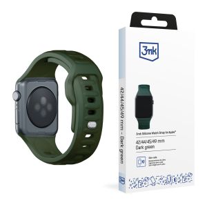 Dirželis, skirtas Apple Watch 42/44/45/46/49 mm Dark Green (big) - 3mk Silicone Watch Strap