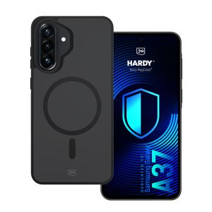 Dūminis dėklas su MagSafe, skirtas Samsung Galaxy A37 – 3mk HARDY® Hazy MagCase™ Black