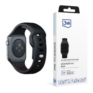 Dirželis, skirtas Apple Watch 42/44/45/46/49 mm Black (big) - 3mk Silicone Watch Strap