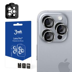 Grūdintas stiklas kameros objektyvui Apple iPhone 16 Pro 3mk Lens Protection Pro Titanium Silver