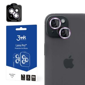 Grūdintas stiklas kameros objektyvui Apple iPhone 15 Plus 3mk Lens Protection Pro Pink