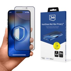Grūdintas matinio stiklo apsauga Apple iPhone 16 Pro/ 17 - 3mk Hardglass Matt Max Privacy