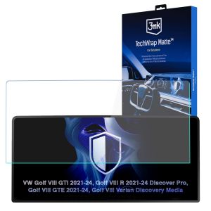 Matinė apsauginė plėvelė navigacijos ekranui VW Golf VIII R 2021-24 Discover Pro – 3mk TechWrap Matte™ Center Display