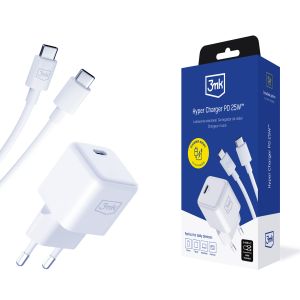 Tinklinis įkroviklis PD GaN 25W - 3mk Hyper Charger + USB-C Laidas 1m