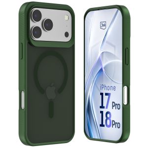 Dūminis dėklas su MagSafe, skirtas Apple iPhone 17 Pro/ 18 Pro – 3mk HARDY® Hazy MagCase™ Green