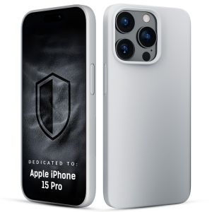 Silikoninis dėklas su MagSafe skirtas Apple iPhone 15 Pro - 3mk HARDY® Mellow MagCase™ Silver-White