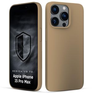 Silikoninis dėklas su MagSafe skirtas Apple iPhone 15 Pro Max - 3mk HARDY® Mellow MagCase™ Gold