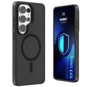 Dūminis dėklas su MagSafe, skirtas Samsung Galaxy S23 Ultra – 3mk HARDY® Hazy MagCase™ Black