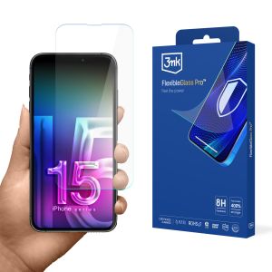 Nedūžtantis stiklas, skirtas Apple iPhone 15 – 3mk FlexibleGlass Pro