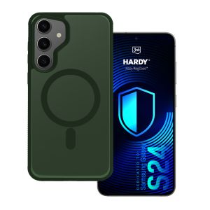 Dūminis dėklas su MagSafe, skirtas Samsung Galaxy S24 – 3mk HARDY® Hazy MagCase™ Green