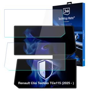 Matinė apsauginė plėvelė navigacijos ekranui Renault Clio Techno TCe115 2025- – 3mk TechWrap Matte™ Center Display