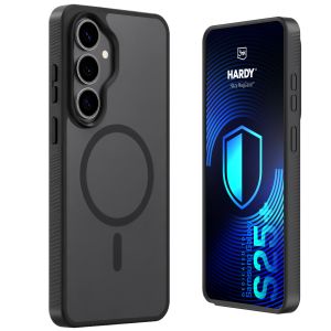 Dūminis dėklas su MagSafe, skirtas Samsung Galaxy S25+ – 3mk HARDY® Hazy MagCase™ Black