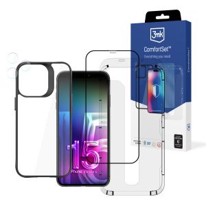 Pilna apsauga uz Apple iPhone 15 Pro Max - 3mk Comfort Set 4in1