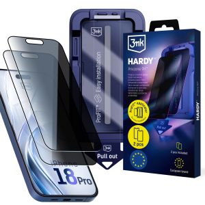 2x Grūdintas privatumo stiklas su aplikatoriumi Apple iPhone 18 Pro – 3mk HARDY® Privzone 9H™