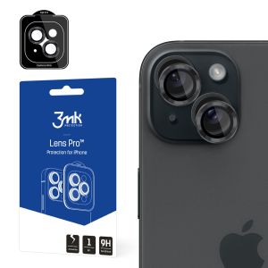 Grūdintas stiklas kameros objektyvui Apple iPhone 15 3mk Lens Protection Pro Graphite