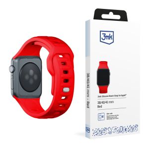Dirželis, skirtas Apple Watch 38/40/41/42 mm Red (small) - 3mk Silicone Watch Strap