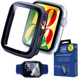 Dėklas su grūdintu stiklu Apple Watch 41mm - seria 7/8/9 - 3mk Satin Armor WatchCase+™ Black