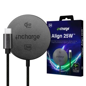 25 W MagSafe Qi2.2 belaidis įkroviklis 3mk incharge® Align 25W™ skirtas Android juodas