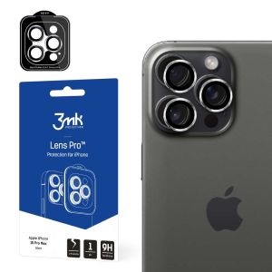 Grūdintas stiklas kameros objektyvui Apple iPhone 15 Pro Max 3mk Lens Protection Pro Silver