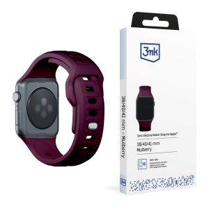 Dirželis, skirtas Apple Watch 38/40/41/42 mm Mulberry (small) - 3mk Silicone Watch Strap