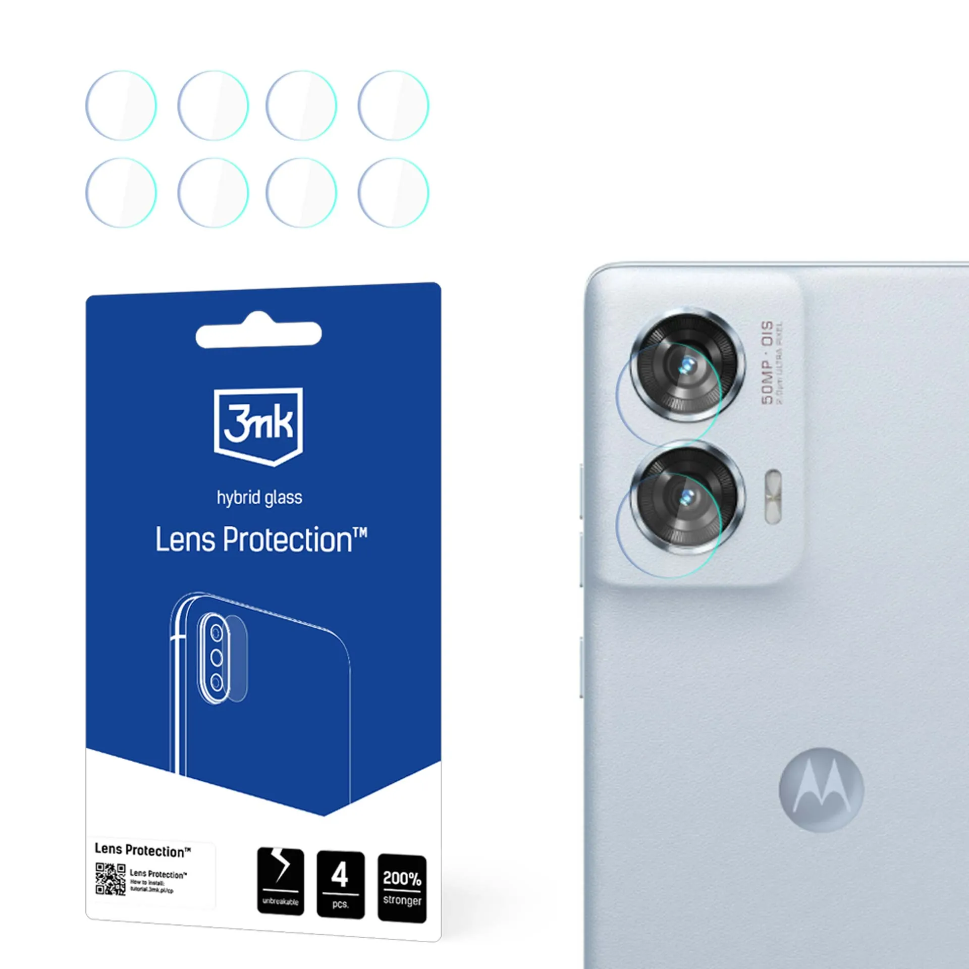 Stiklas fotoaparato objektyvui Motorola Edge 50 Fusion - 3mk objektyvo apsauga