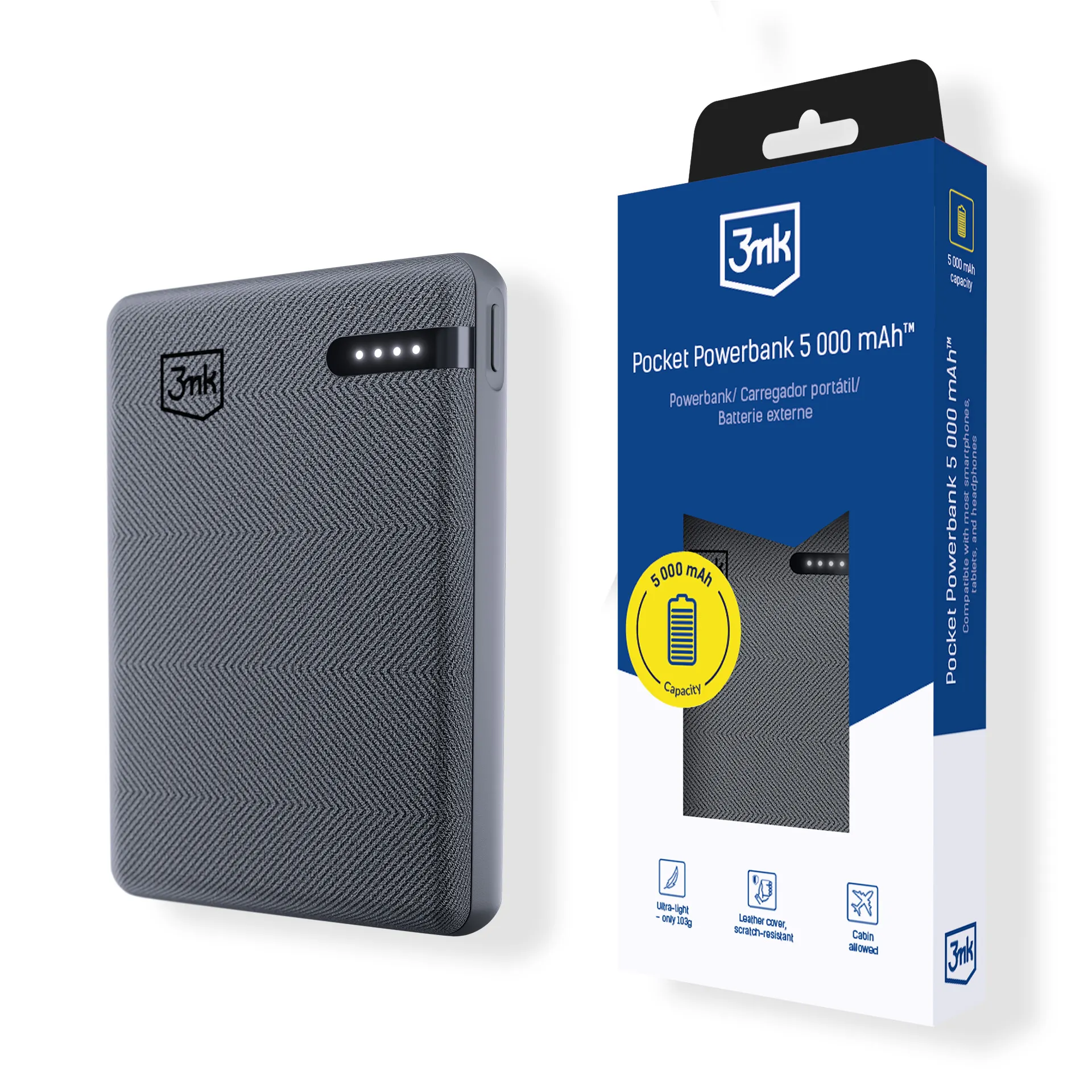 Kieszonkowy powerbank 3mk Pocket Powerbank™ 5000mAh 12W USB-C