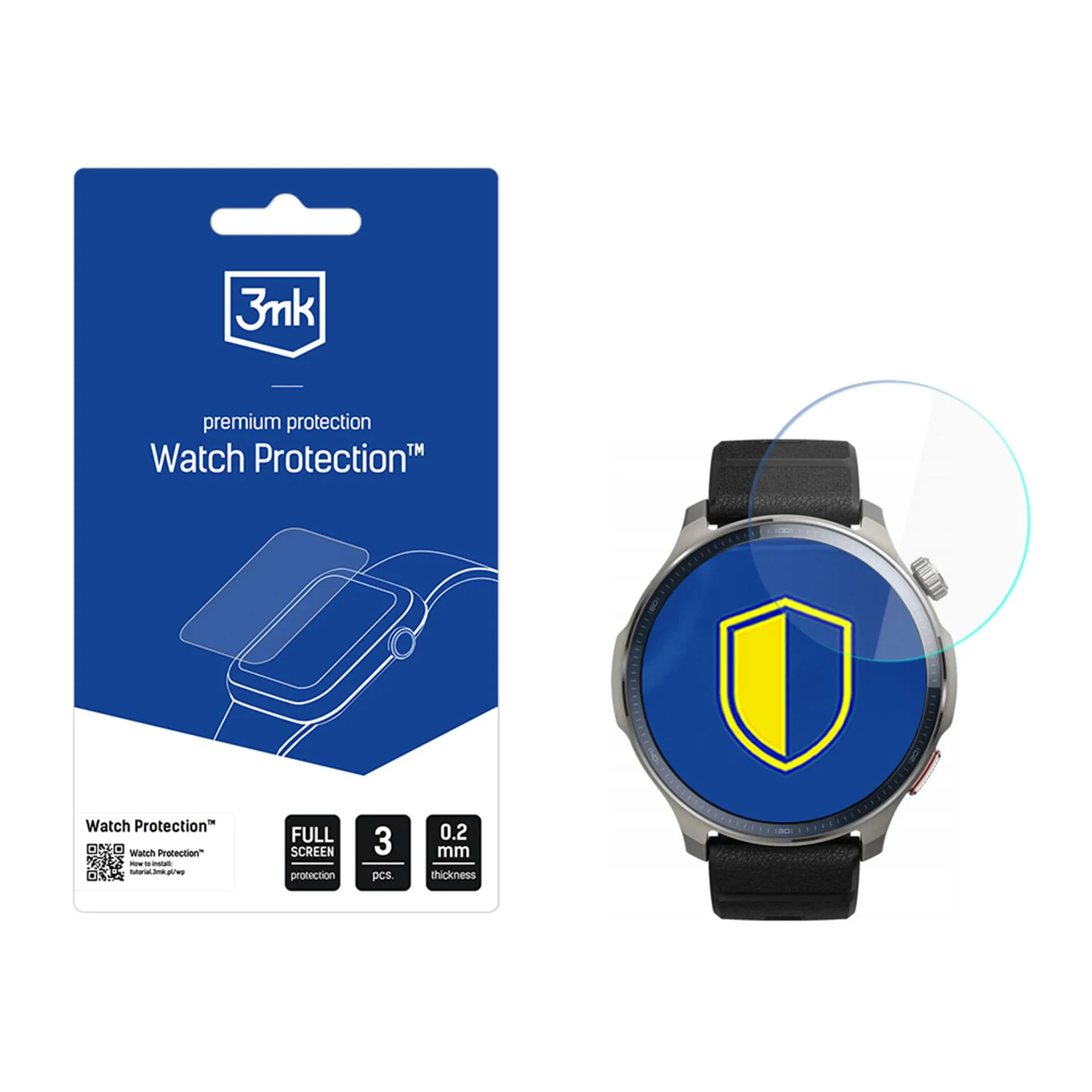 Apsauginė plėvelė išmaniajam laikrodžiui Amazfit Balance 2 - 3mk Watch Protection