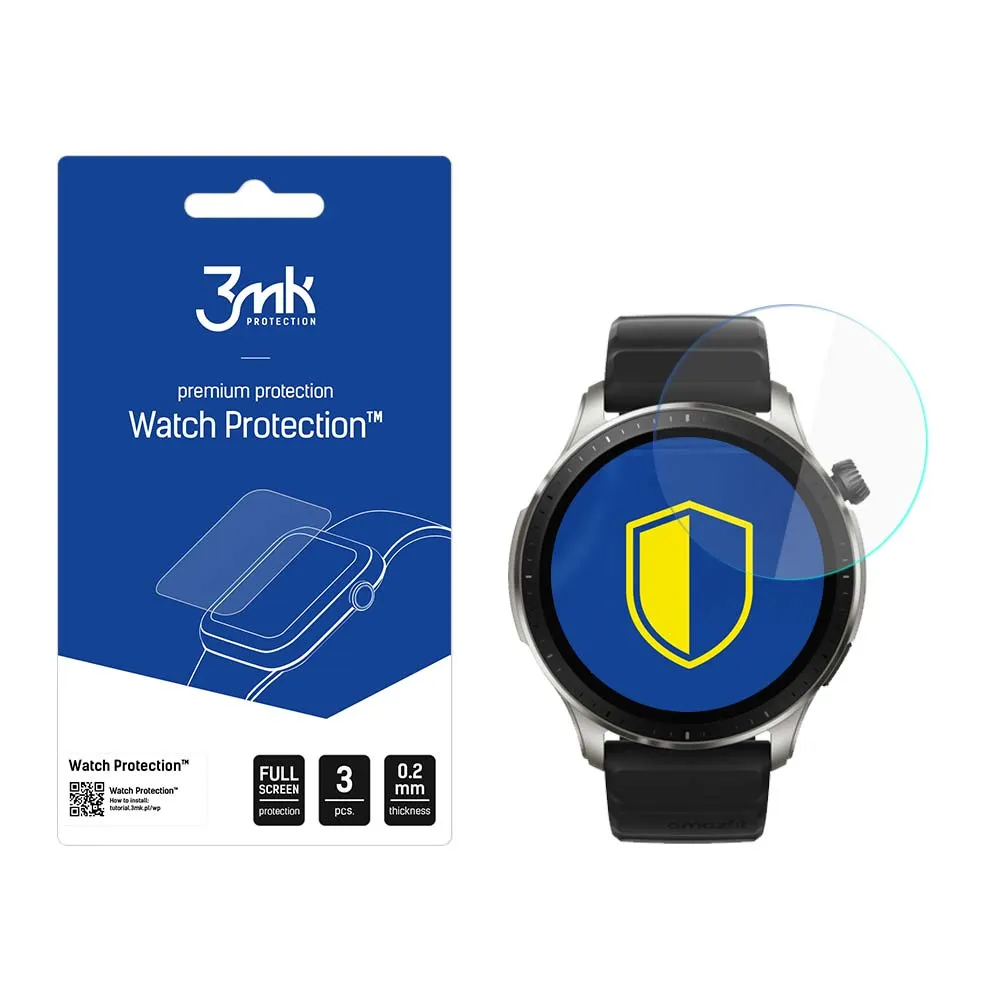 Apsauginis stiklas išmaniojo laikrodžio ekranui Amazfit GTR 4 46mm - 3mk Watch Protection
