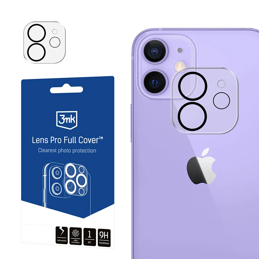 Pilna apsauga nuo įbrėžimų aparatui Apple iPhone 11/12 mini - 3mk Lens Pro Full Cover