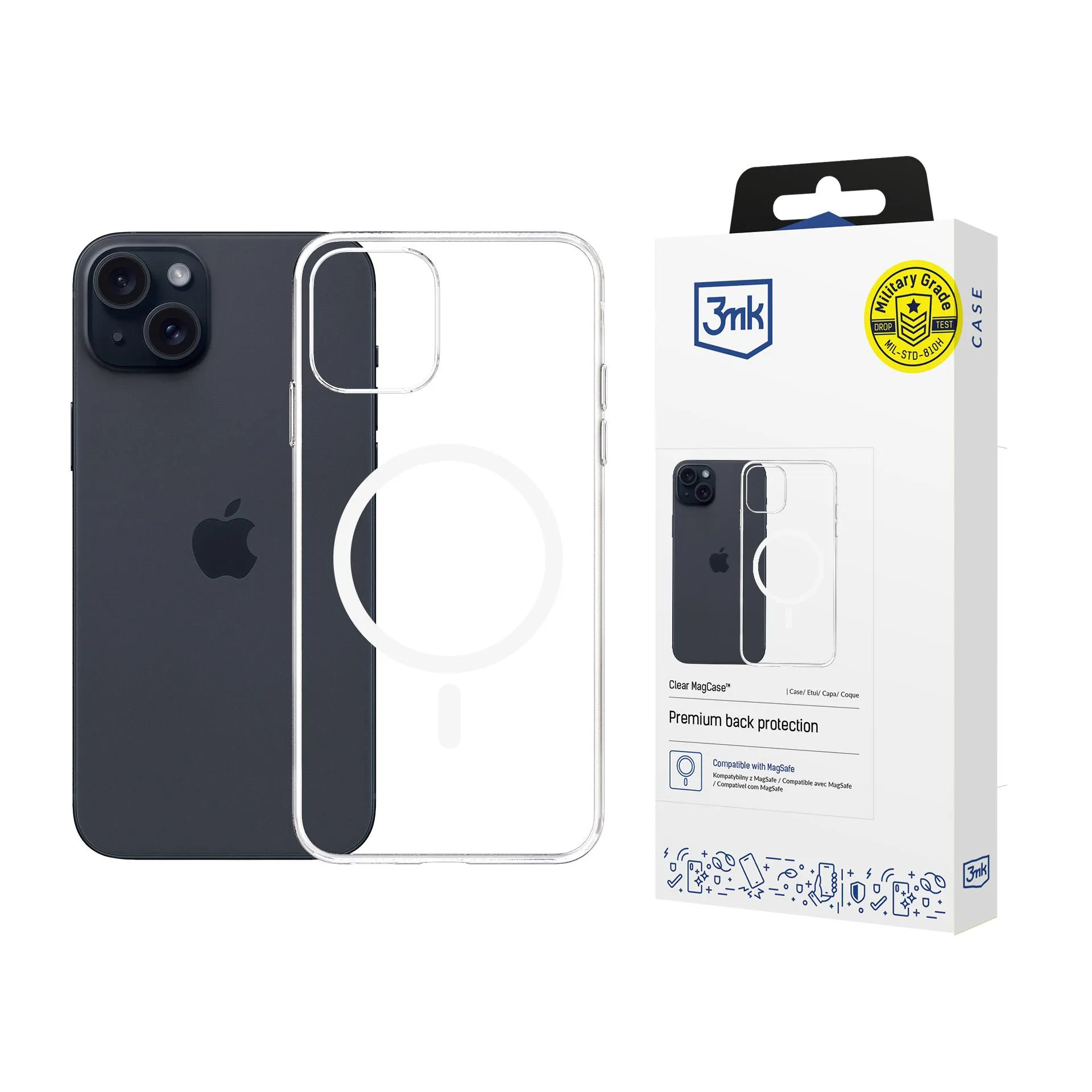 Dėklas Apple iPhone 15 - 3mk Clear MagCase