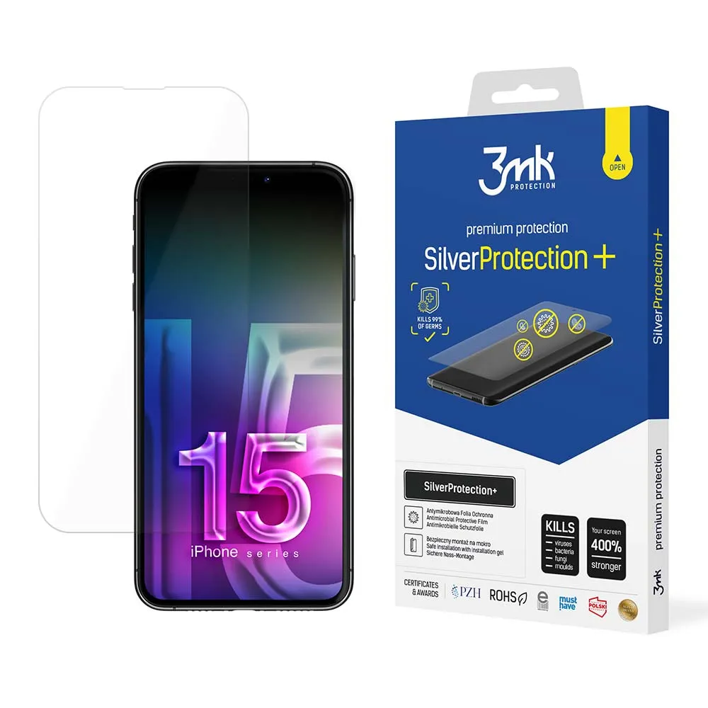 Antismūginė apsauginė plėvelė Apple iPhone 15 - 3mk SilverProtection+