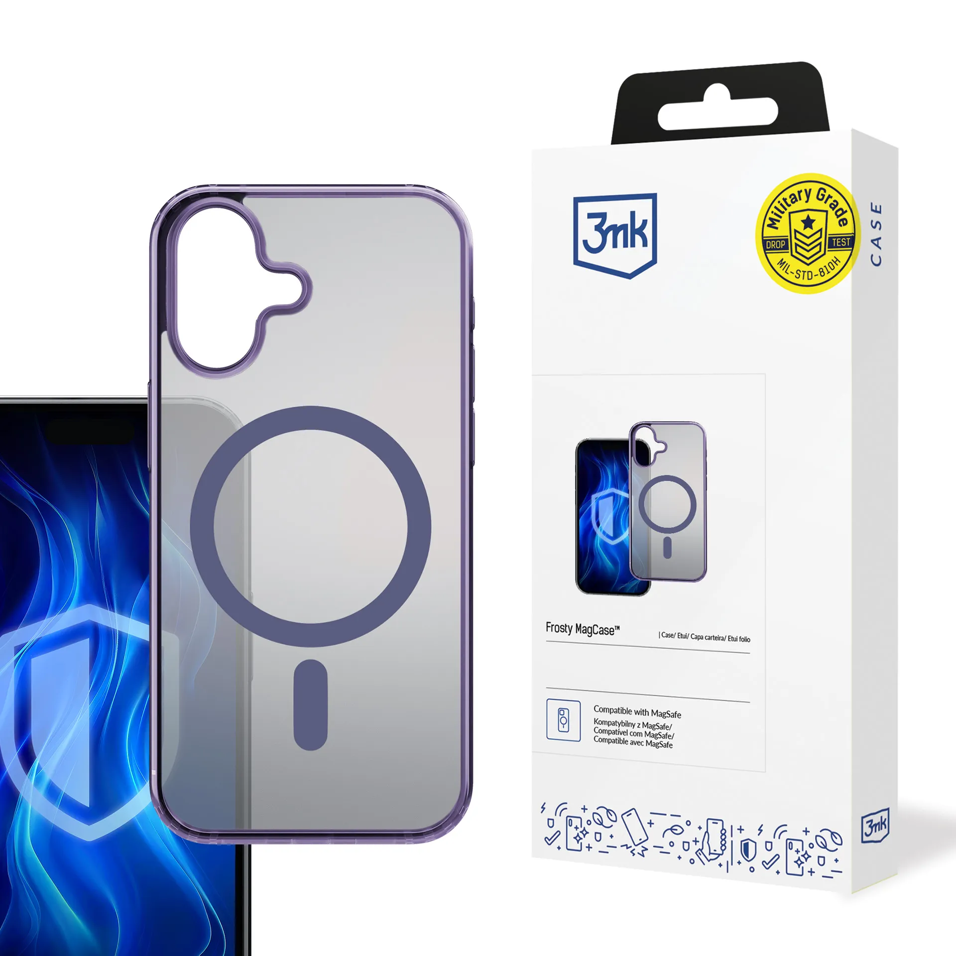 Deklas Apple iPhone 16 - 3mk Frosty MagCase Purple