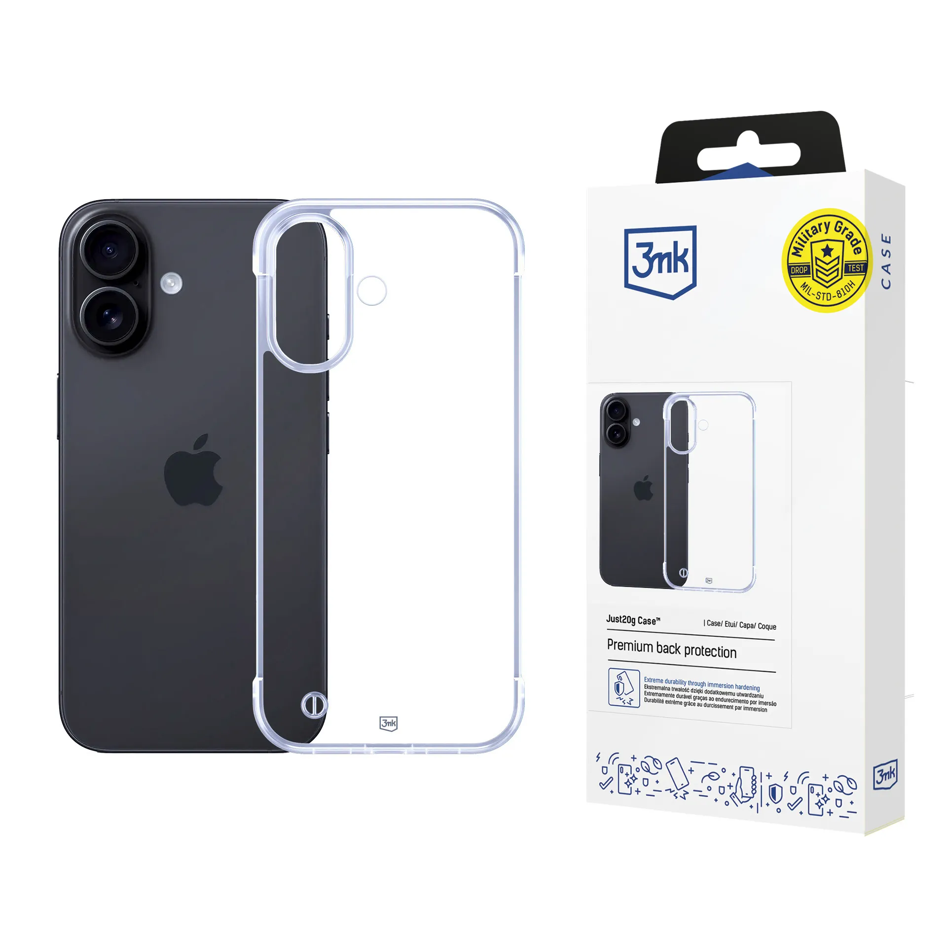 Ypač lengvas deklas Apple iPhone 16 - 3mk Just20g Clear Case