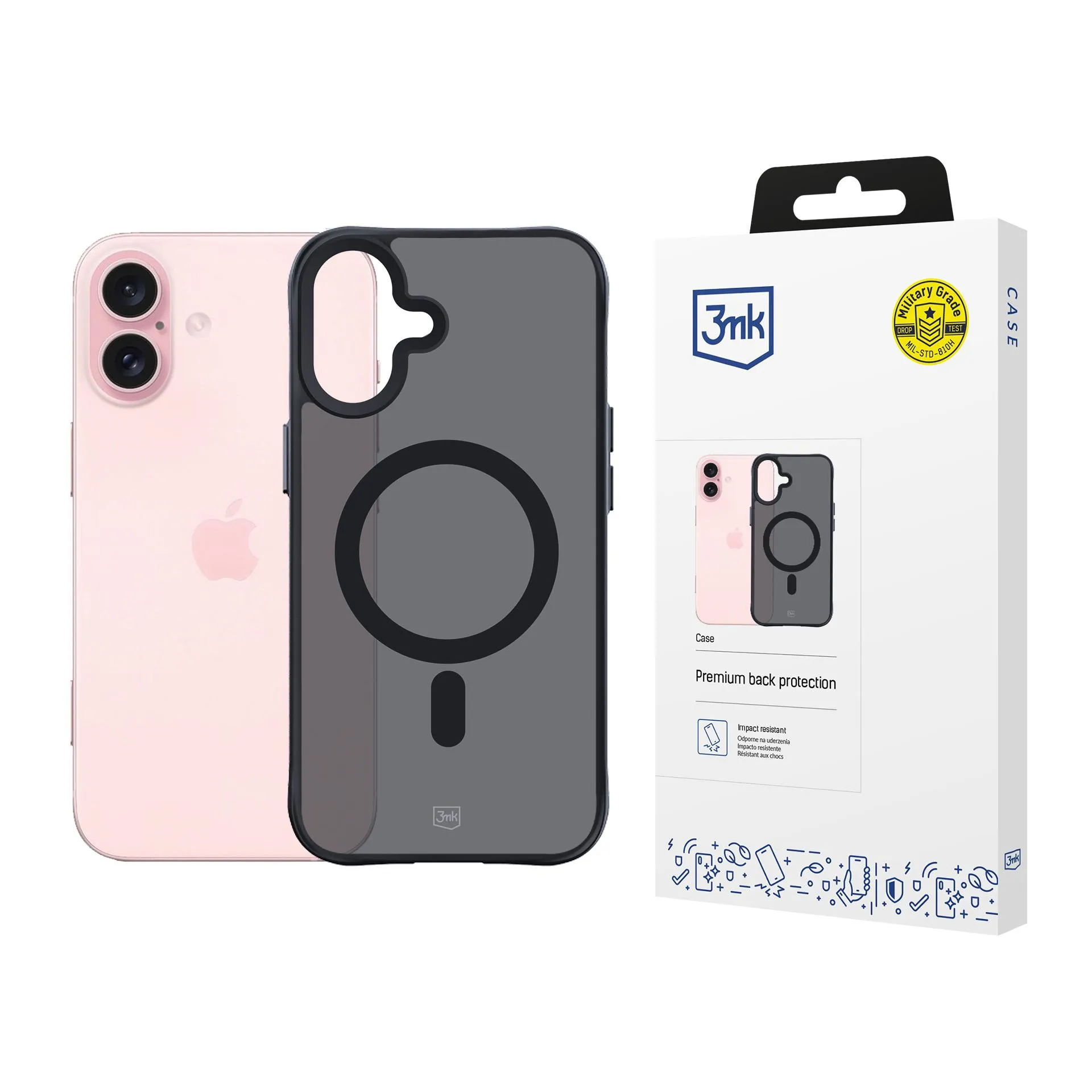 Dėklas Apple iPhone 16 - 3mk Smoke MagCase
