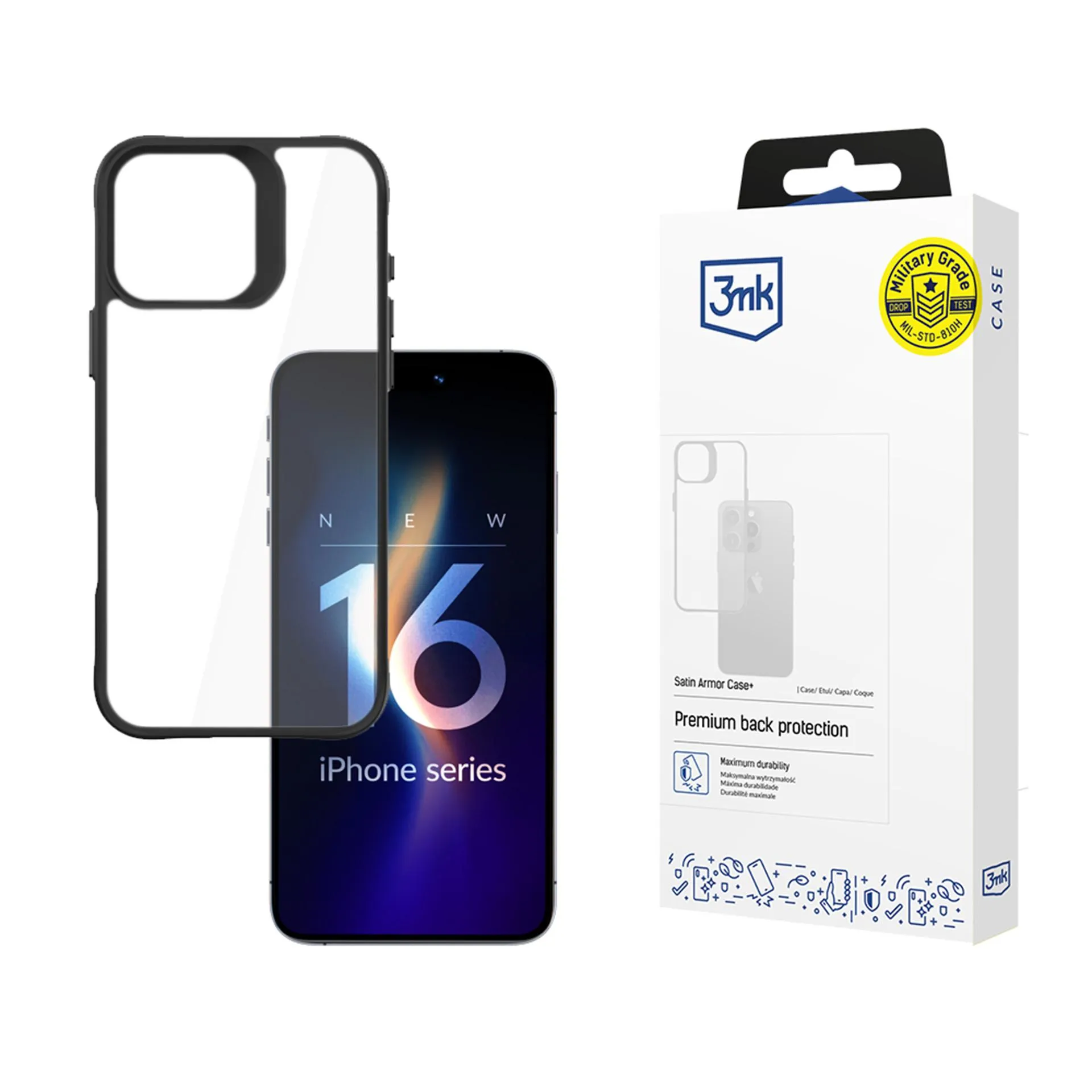 Dėklas Apple iPhone 16 Pro - 3mk Satin Armor Case+