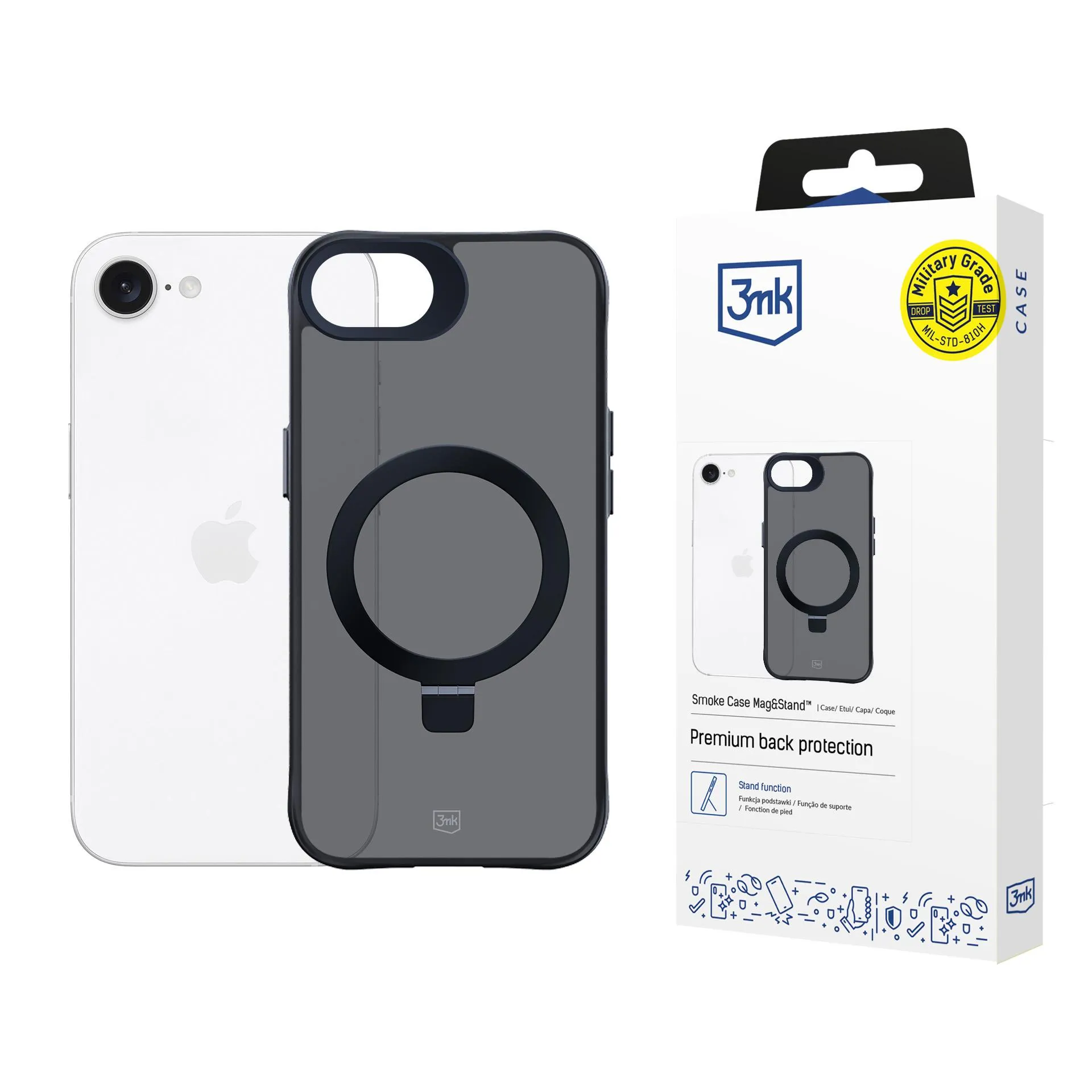 Dėklas Apple iPhone 16E - 3mk Smoke Case Mag&Stand