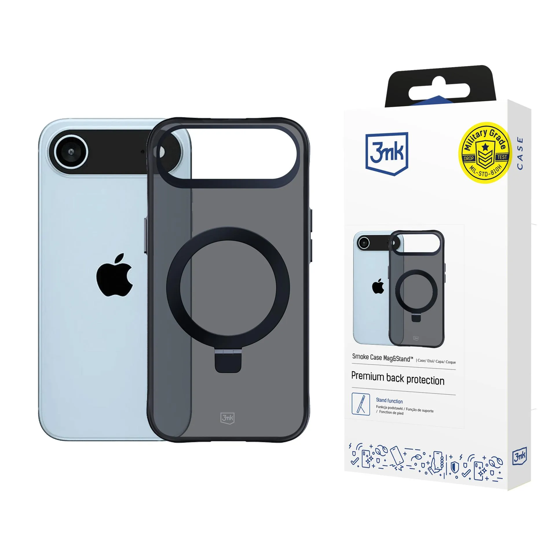 Dėklas Apple iPhone 17 Air - 3mk Smoke Case Mag&Stand